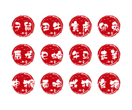 Chinese zodiac signs stamps
