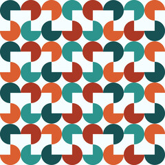 seamless pattern with abstract geometric shapes in green and brown colors on a light background, vector tile