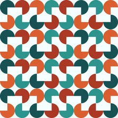 seamless pattern with abstract geometric shapes in green and brown colors on a light background, vector tile © dnapslvsk