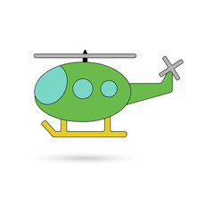 Helicopter icon, cartoon style