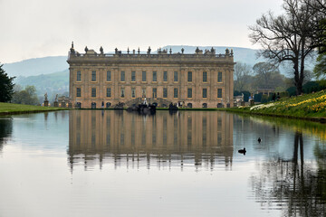 Mirror reflection. An English stately home