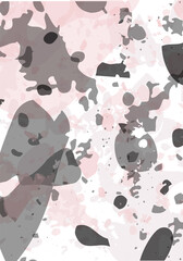 Terrazzo modern abstract template. Pink and grey