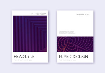 Minimal cover design template set. Violet abstract