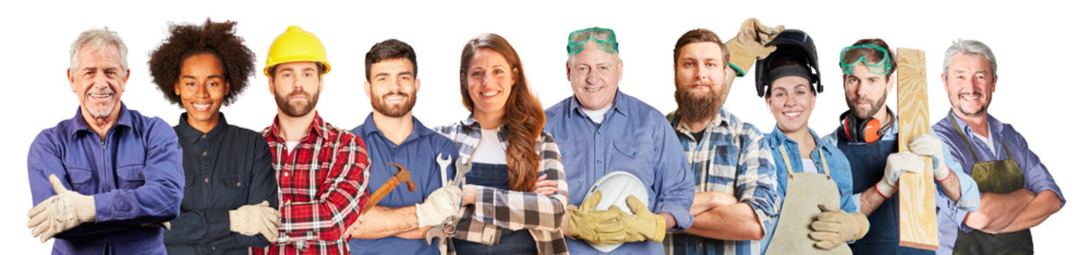 Handwerker aus verschiedenen Berufen
