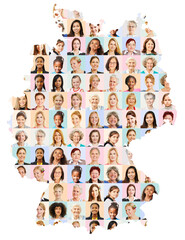 Frauen verschiedener Generationen auf Deutschland Karte