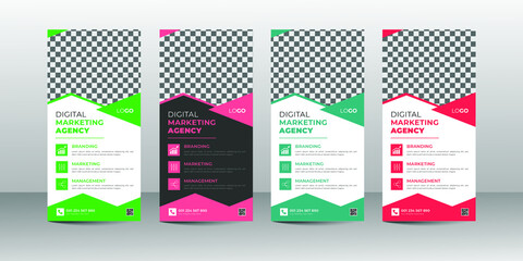 Creative and minimal modern vector dl flyer or rack card design template