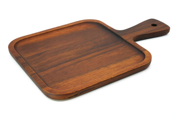 Wooden plate isolated on white background