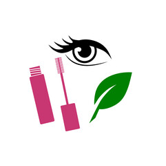 Organic mascara for lash care icon isolated on white