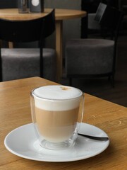 cappuccino with heart top view