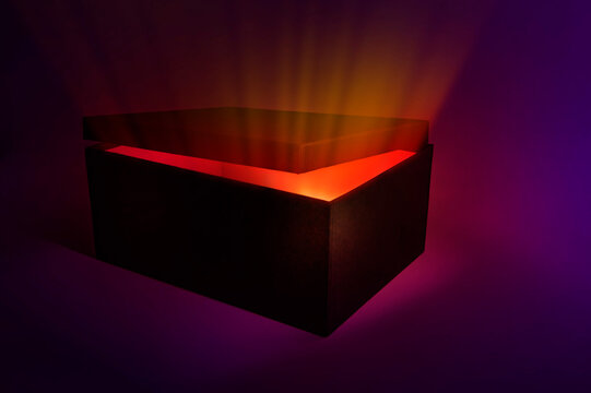 Open Box With Light Coming From Within