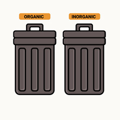 Illustration of cartoon trash can vector 
