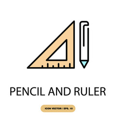 pencil and ruler icons  symbol vector elements for infographic web