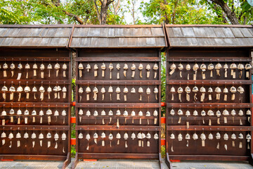 Wat Phra That Doi Phra Chan ,Lampang, Thailand , 6 march 2022, Daibutsu , Good Luck Bells.