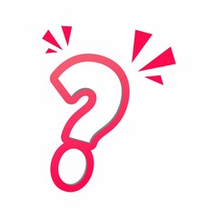 Vector illustration of red question mark icon