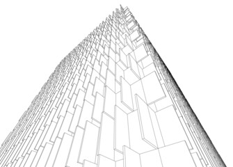 sketch of modern building