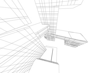 sketch of modern building