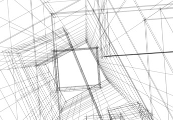 sketch of modern building