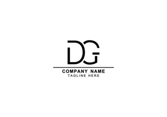 alphabetic DG or GD minimal and block letter logo icon