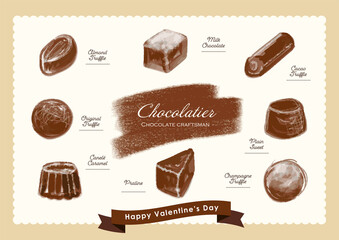 チョコレート手書きイラスト　バレンタイン素材