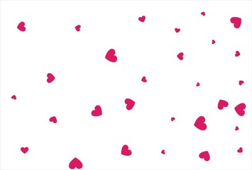 Red heart background. Love confetti background