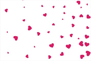 Red heart background. Love confetti background