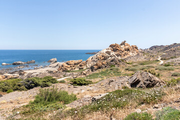 Fototapeta na wymiar cap de creus on the costa brava a hot summer day