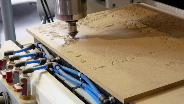 The automatic milling plotter produces ornaments for wood or plastic and aluminum plates.