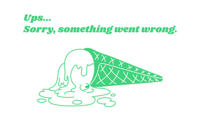 dropped icecream. warning Message. sorry, something went wrong.