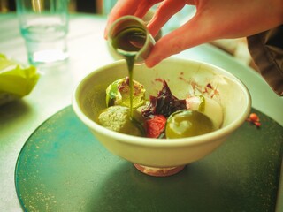 日本の夏のスイーツのあんみつ