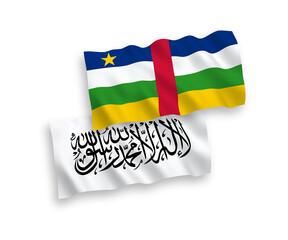 Flags of Central African Republic and Islamic Emirate of Afghanistan on a white background