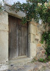 Fototapeta na wymiar Old wooden gate in Spain