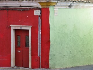 Old traditional wooden door in Spain 