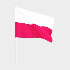 Polish flag. Poland national waving flag.