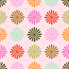 daisy blossom dots vector pattern