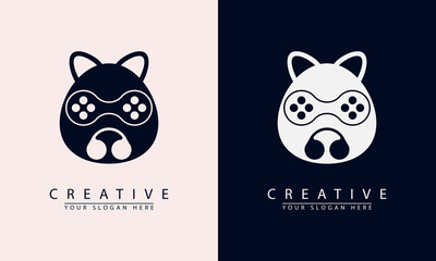 polar bear head minimal game logo