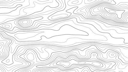 Topographic map with lines on a white background. Geographic map concept. Vector illustration