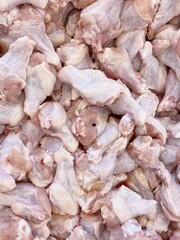 raw chicken in food shop