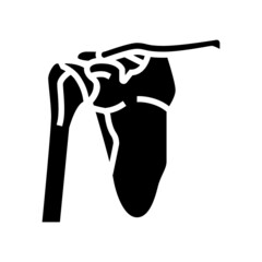 shoulder bone glyph icon vector. shoulder bone sign. isolated contour symbol black illustration
