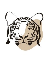 tiger head silhouette looking up