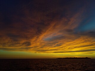 twilight over the sea at sunset