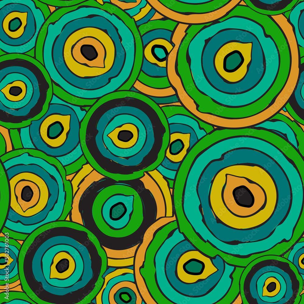 Poster abstract repeating pattern of colorful circles