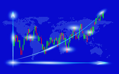 Stock and Graph design background. suitable for financial investment or business ideas, economic trend vector illustration design.