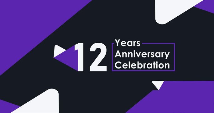 12 year's anniversary celebration modern animation design