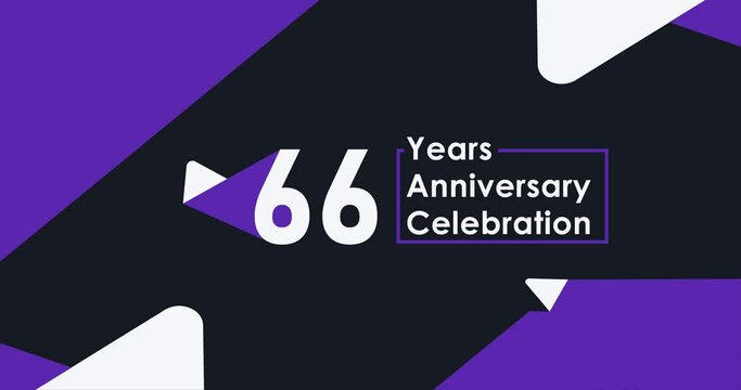 66 year's anniversary celebration modern animation design