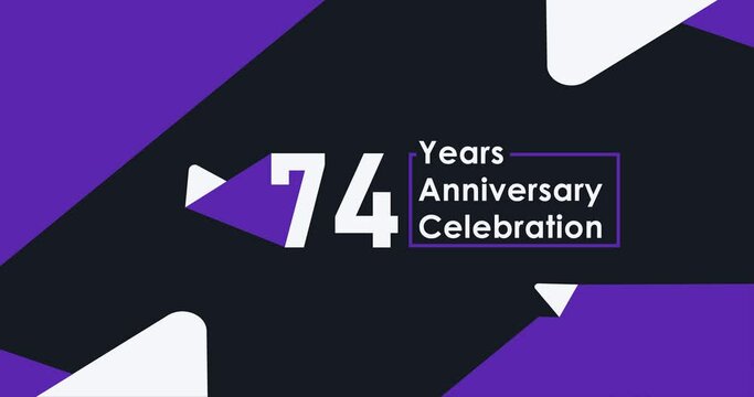 74 year's anniversary celebration modern animation design