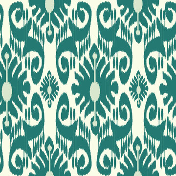 Beautiful ikat pattern - traditional silk fabric pattern used in the fashion industry and home interior decor. Batik. Uzbekistan culture.
