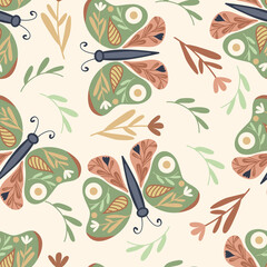 Butterfly Seamless Pattern Background