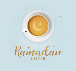 Ramadan Kareem Mubarak Islamic greeting card in Arabic calligraphy vector. Ramadan Kareem vector typography. Ramadan holiday vector illustration. Ramadan calligraphy in Islamic art.	