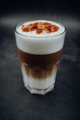 Glass of latte macchiato