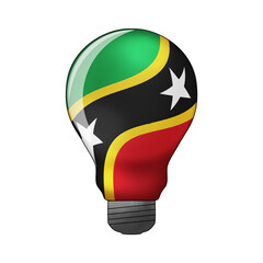 Light bulb in colors of national flag. Energy production, crisis concept. Saint Kitts and Nevis